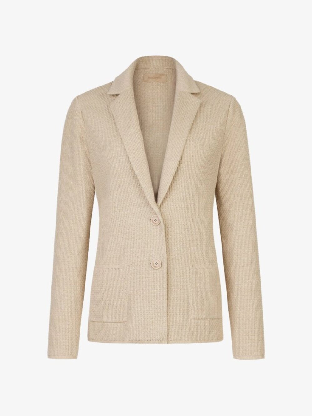 Falconeri Beige Mouliné Knit Cotton-Linen Blend Jacket Blazer S